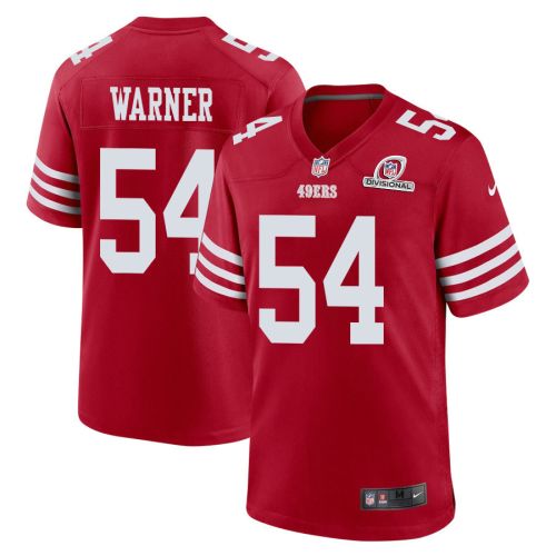 Fred Warner 54 San Francisco 49ers 2024 Divisional Patch Game Men Jersey - Scarlet