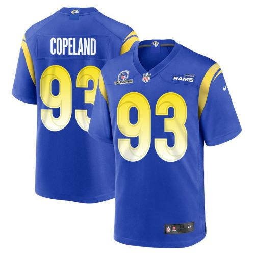 Marquise Copeland 93 Los Angeles Rams 2023 Playoffs Patch Game Men Jersey - Royal