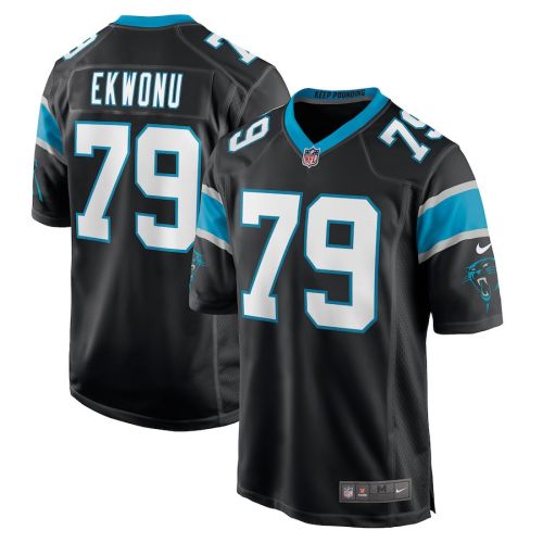 Ikem Ekwonu 79 Carolina Panthers Men's Game Jersey - Black