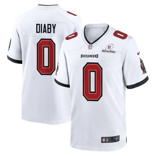 Yaya Diaby 0 Tampa Bay Buccaneers 2024 Divisional Patch Game Men Jersey - White