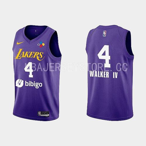 2022-23 Los Angeles Lakers Lonnie Walker IV Training Camp Purple Men Jersey