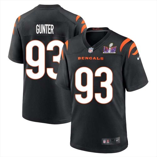 Jeff Gunter 93 Cincinnati Bengals Super Bowl LVIII Men Home Limited Jersey - Black