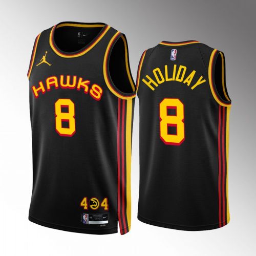 Atlanta Hawks Justin Holiday 8 Statement Edition Black 2022-23 Jersey Swingman