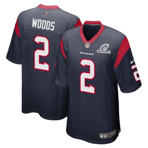 Robert Woods 2 Houston Texans 2024 Divisional Patch Game Men Jersey - Navy