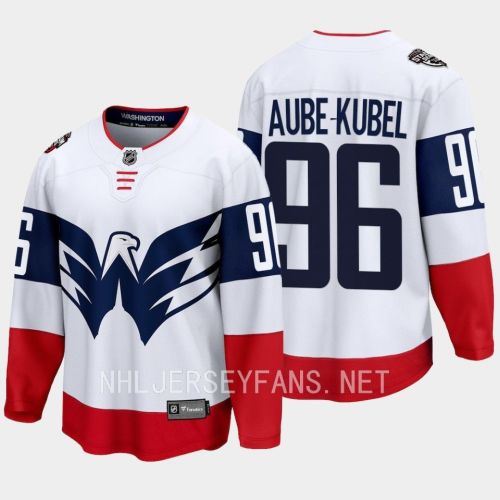 Nicolas Aube-Kubel 96 Washington Capitals 2023 Jersey Stadium White Primegreen