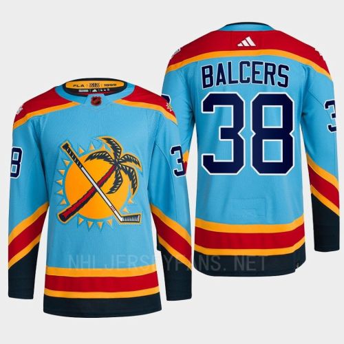 Florida Panthers 2023 Reverse Retro 2.0 Rudolfs Balcers 38 Blue Primegreen Jersey Men's