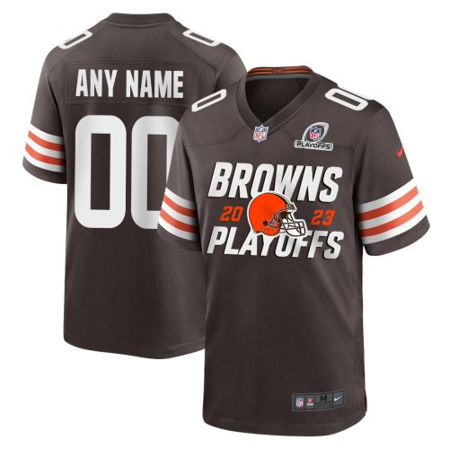 Cleveland Browns 2023 Playoffs Iconic Game Men Custom Jersey - Brown