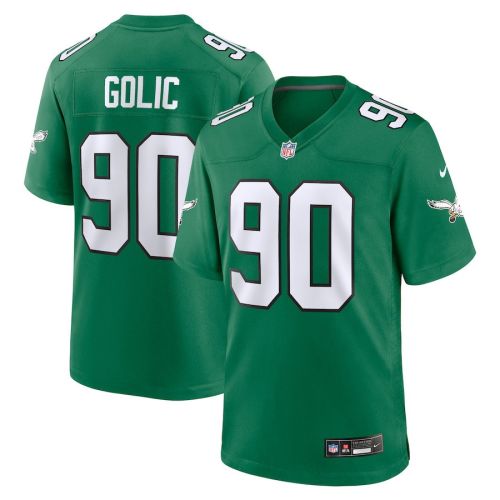 Mike Golic 90 Philadelphia Eagles Alternate Game Men Jersey - Kelly Green