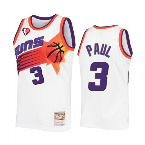 Chris Paul 3 Phoenix Suns 75th Anniversary Logo White Jersey Throwback