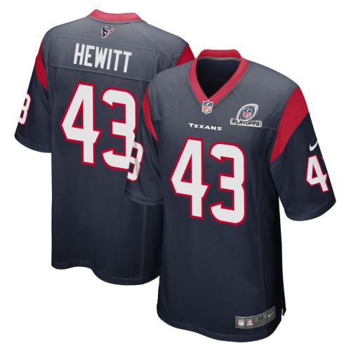 Neville Hewitt 43 Houston Texans 2023 Playoffs Patch Game Men Jersey - Navy