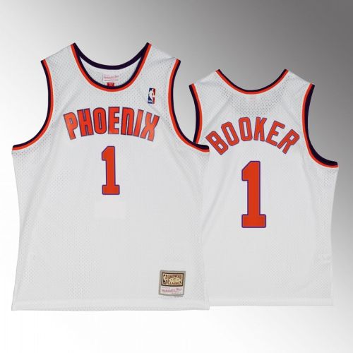 Devin Booker 1 Phoenix Suns Alternate White Hardwood Classics Jersey