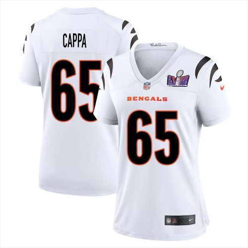 Alex Cappa 65 Cincinnati Bengals Super Bowl LVIII Women Away Limited Jersey - White