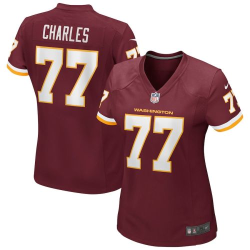 Saahdiq Charles 77 Washington Commanders Football Team Women Game Jersey - Burgundy