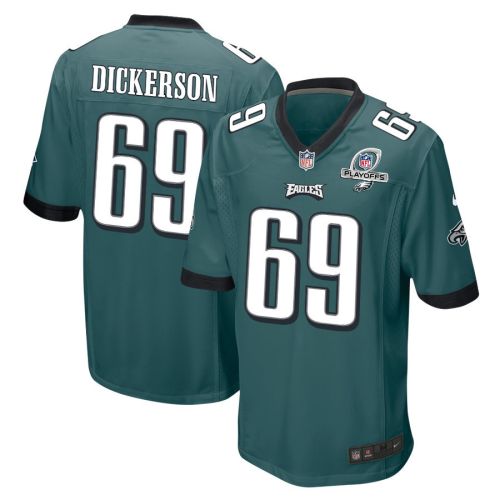 Landon Dickerson 69 Philadelphia Eagles 2023 Playoffs Patch Game Men Jersey - Midnight Green