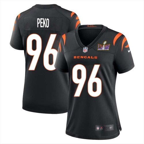 Domata Peko 96 Cincinnati Bengals Super Bowl LVIII Women Home Limited Jersey - Black