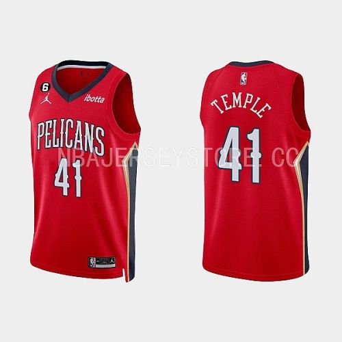 New Orleans Pelicans Garrett Temple 41 Red 2022-23 Statement Edition Men Jersey