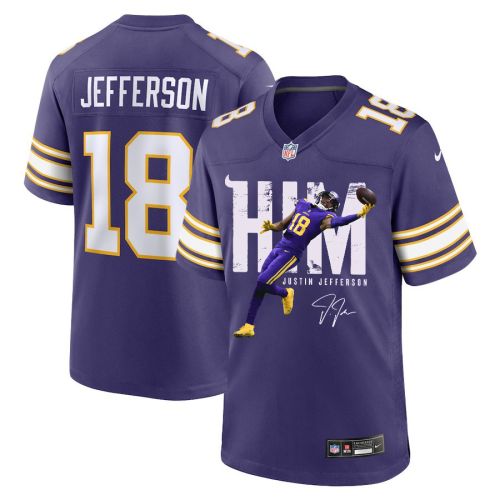 Justin Jefferson 18 Signed Minnesota Vikings Purple Playmaker Game Jersey - Men