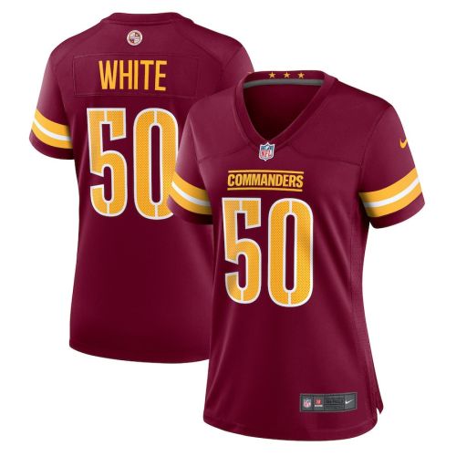 Drew White 50 Washington Commanders Women Game Jersey - Burgundy