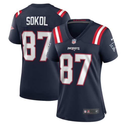 Matt Sokol 87 New England Patriots Women Game Jersey - Navy