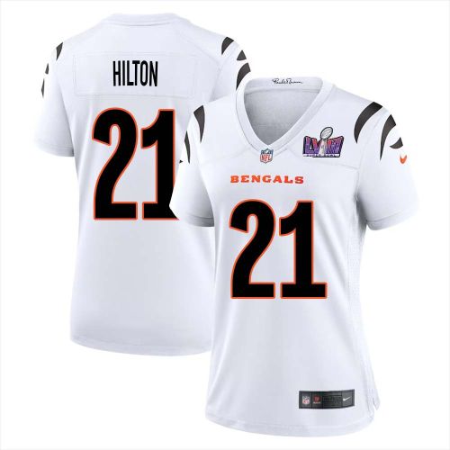 Mike Hilton 21 Cincinnati Bengals Super Bowl LVIII Women Away Limited Jersey - White