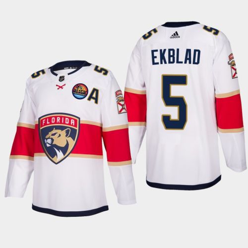 Florida Panthers Aaron Ekblad 5 2023 All-Star Patch Away White Jersey