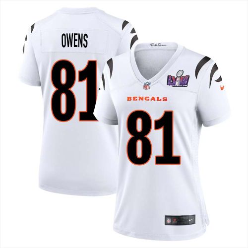 Terrell Owens 81 Cincinnati Bengals Super Bowl LVIII Women Away Limited Jersey - White