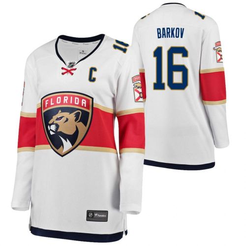 Florida Panthers Aleksander Barkov 16 2023 Away Women White Jersey Jersey