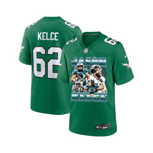 Jason Kelce 62 Philadelphia Eagles Legacy Game YOUTH Jersey - Green