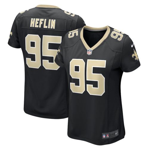 Jack Heflin 95 New Orleans Saints Women Team Game Jersey - Black