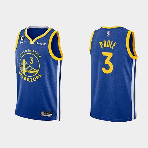 Golden State Warriors 3 Jordan Poole 2022-23 Icon Edition Royal Men Jersey