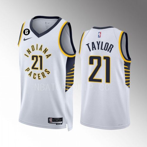 Terry Taylor 21 Indiana Pacers White Association Edition 2022-23 Men Jersey Swingman