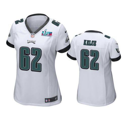 Jason Kelce 62 Philadelphia Eagles Super Bowl LVII White Game Jersey - Women