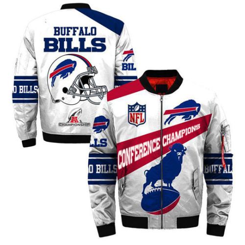 Buffalo Bills AFC Conference Champions White Bomber Jacket