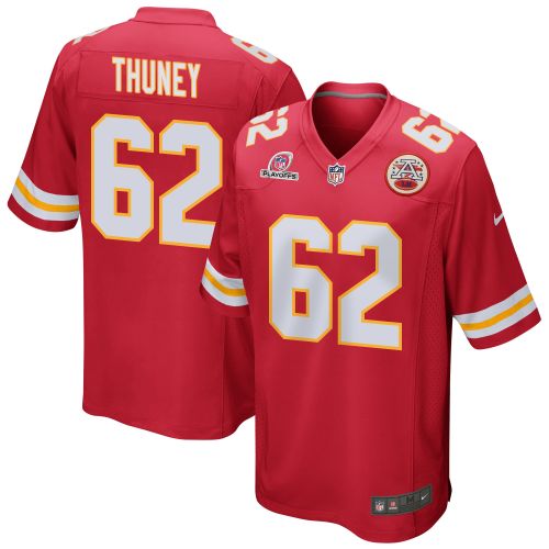 Joe Thuney 62 Kansas City Chiefs 2023 Playoffs Patch Game Men Jersey - Red