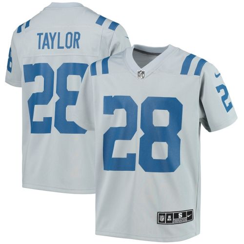 Jonathan Taylor 28 Indianapolis Colts Youth Inverted Team Game Jersey - Gray