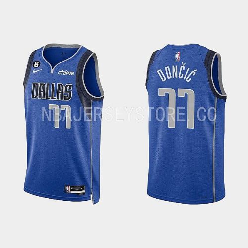 Dallas Mavericks 77 Luka Doncic 2022-23 Icon Edition Royal Men Jersey