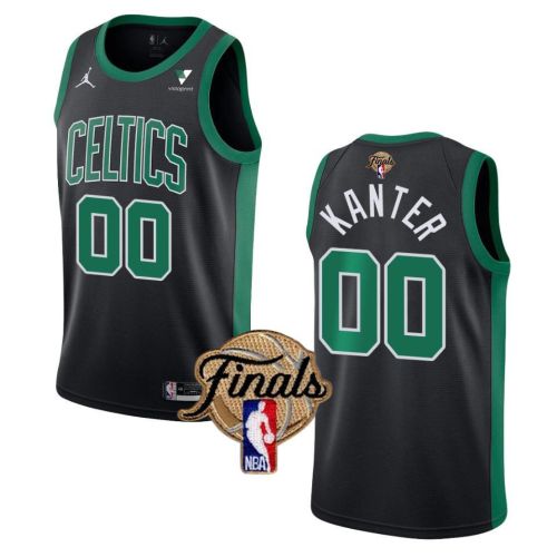 Boston Celtics Enes Kanter 00 Final 2022 Men Jersey Statement Edition Black