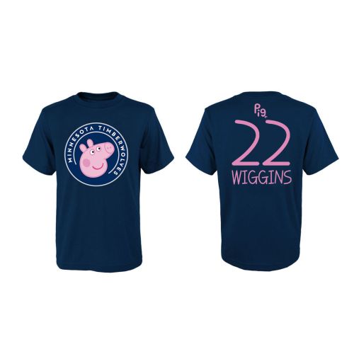 Andrew Wiggins 22 Minnesota Timberwolves Pig Print T-Shirt - Navy