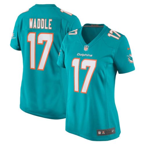 Jaylen Waddle 17 Miami Dolphins Women Game Jersey - Aqua