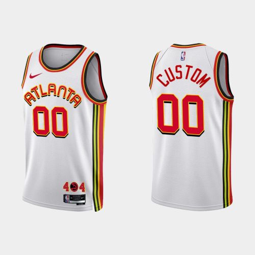 Atlanta Hawks 00 Custom 2022-23 Association Edition White Men Jersey