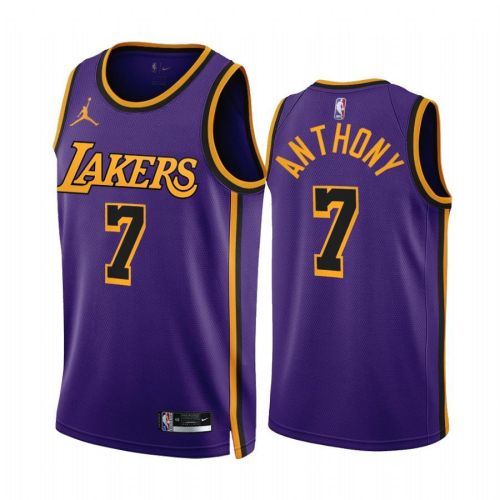 Carmelo Anthony 2022-23 Los Angeles Lakers Purple 7 Statement Edition Jersey - Men Jersey