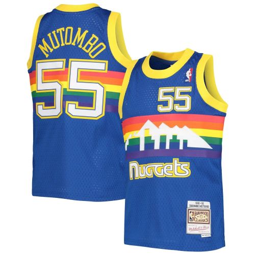 Dikembe Mutombo Denver Nuggets Mitchell & Ness Youth 1991-92 Hardwood Classics Swingman Jersey - Royal