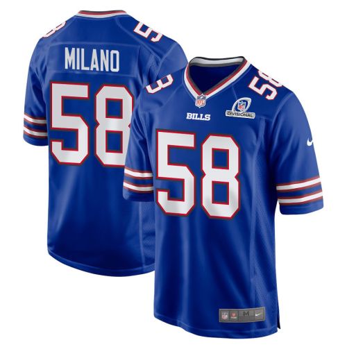 Matt Milano 58 Buffalo Bills 2024 Divisional Patch Game Men Jersey - Royal