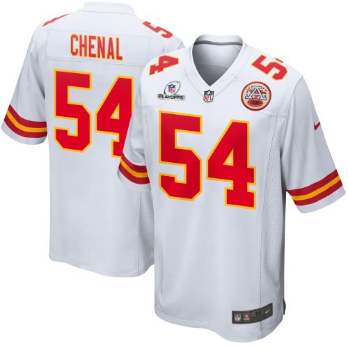 Leo Chenal 54 Kansas City Chiefs 2023 Playoffs Patch Game Men Jersey - White