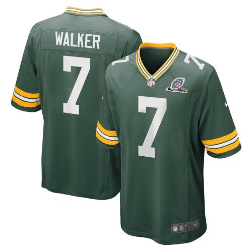 Quay Walker 7 Green Bay Packers 2023 Playoffs Patch Game Men Jersey - Green