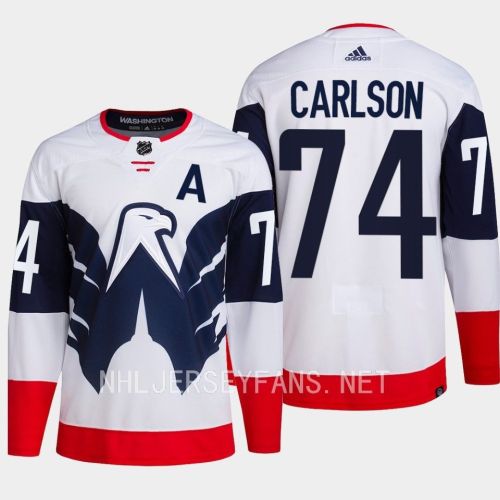 John Carlson 74 Washington Capitals 2023 Jersey Stadium White Primegreen