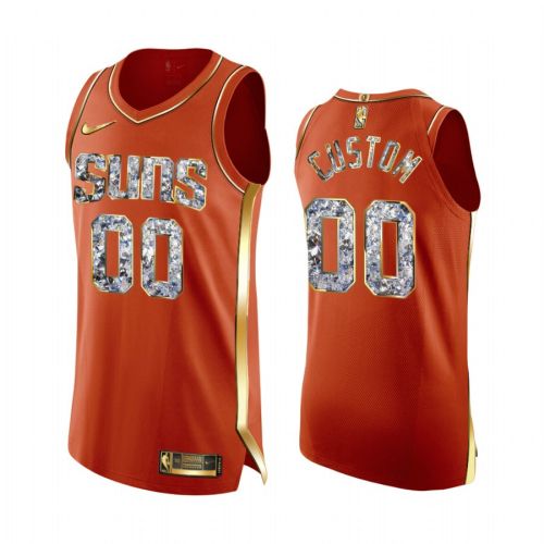 Custom 00 Orange Phoenix Suns 2022 NBA Playoffs Jersey Diamond Edition