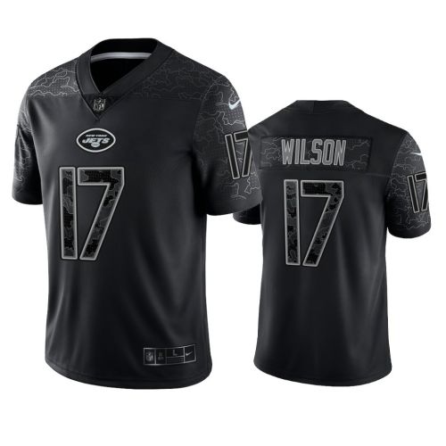 Garrett Wilson 17 New York Jets Black Reflective Limited Jersey - Men