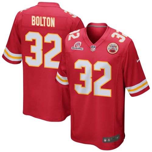 Nick Bolton 32 Kansas City Chiefs 2024 Divisional Patch Game Men Jersey - Red