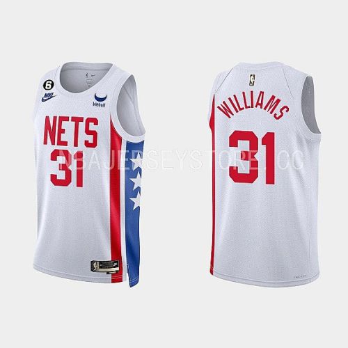 Brooklyn Nets 31 Alondes Williams 2022-23 Classic Edition White Men Jersey